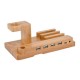 Multifunctional Bamboo USB Charging Dock Phone Tablet Holder Mount for Apple Watch