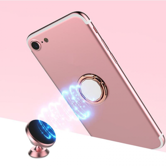 2 in 1 Mirror 360 Degree Rotation Finger Ring Stand Desktop Phone Holder for iPhone 8 X Smartphone