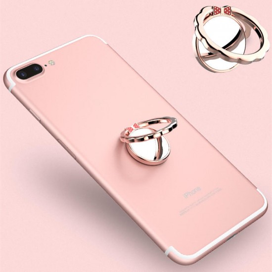 360 Degree Rotation Bow Mirror Finger Ring Holder Phone Stand Ring Grip for iPhone Samsung Xiaomi