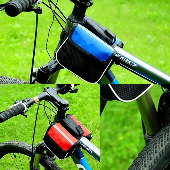 Bicycle Bike Front Frame Tube Mobile Phone Pannier Saddle Bag Case Holder Pouch