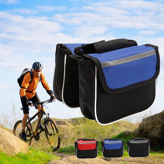 Bicycle Bike Front Frame Tube Mobile Phone Pannier Saddle Bag Case Holder Pouch