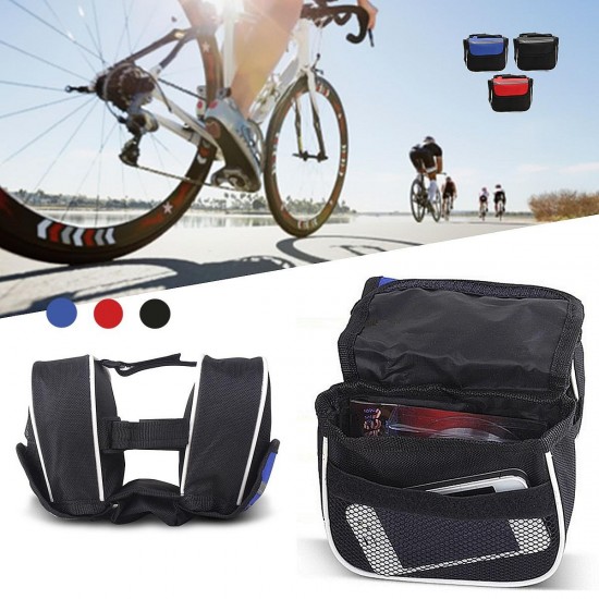 Bicycle Bike Front Frame Tube Mobile Phone Pannier Saddle Bag Case Holder Pouch