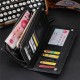 11 Card Slot SIM Card Slot Zipper Bag PU Leather Men Clutch Phone Wallet for Phone Under 5.5 inches