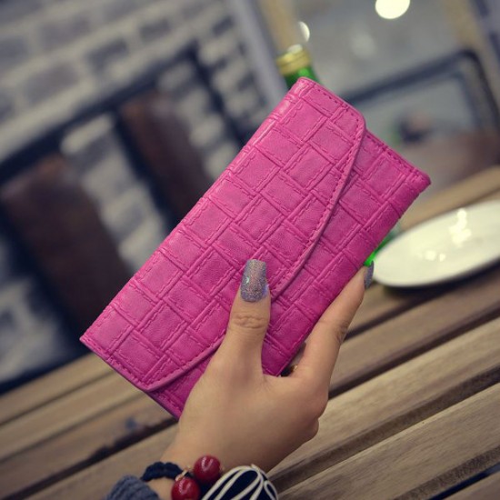 16 Card Slot Three-folded External Card Bag PU Leather Phone Wallet For Phone Under 5.5-inch