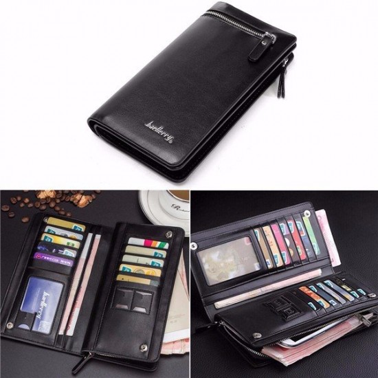 Baellerry Men Multi-function PU Leather Wallet Case Phone Bag Bifold Card Holder Handbag