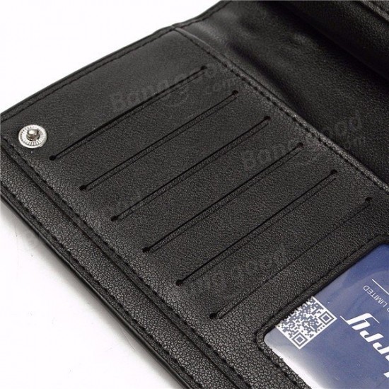 Baellerry Men Multi-function PU Leather Wallet Case Phone Bag Bifold Card Holder Handbag