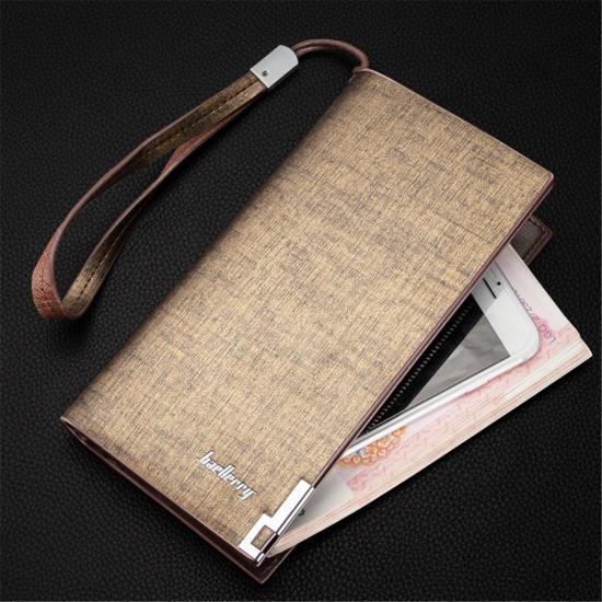 Baellerry Men PU Leather Clutches Bag Handbag Card Holder Wallet  Business Long Wallet for iPhone Sa