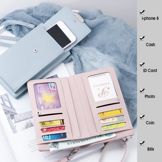 Bakeey Women Large Capacity PU Leather Crossbody Shoulder Bag Wallet for iPhone Xiaomi Cell Phone Under 5.5 Bakeey Women Large Capacity PU Leather Crossbody Shoulder Bag Wallet for iPhone Xiaomi Cell Phone Under 5.5
