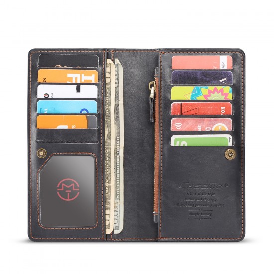 Caseme 4.0"-6.5" Smart Phone Universal Zipper Wallet Cash Pockets Multiple Card Slots Phone Clip Phone Bag For iPhone/Samsung/Huawei/Xiaomi