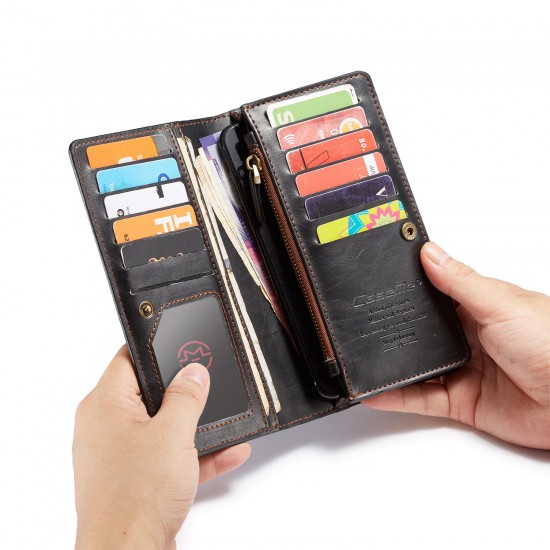 Caseme 4.0"-6.5" Smart Phone Universal Zipper Wallet Cash Pockets Multiple Card Slots Phone Clip Phone Bag For iPhone/Samsung/Huawei/Xiaomi