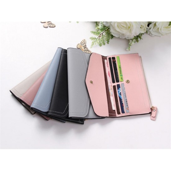 Fashion Lady Women PU Leather Clutch Wallet Long Card Holder Case Purse Phone Bag