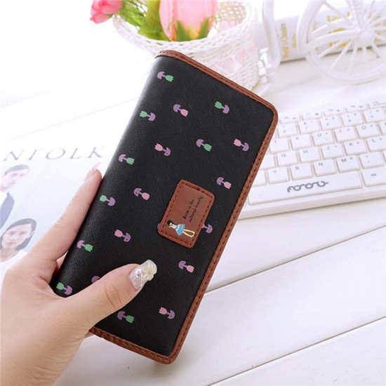 Fashion Sweet Girl Leather Women Long Wallet Phone Case Card Holder for iPhone X Samsung S8 Xiaomi 6