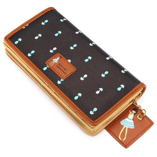 Fashion Sweet Girl Leather Women Long Wallet Phone Case Card Holder for iPhone X Samsung S8 Xiaomi 6