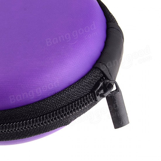 Small Round Carrying Storage Bag Case For Earphone Cable