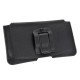 Black Universal Leather Magnetic Waist Card-slot Bag Case For Phone Under 6.3 Inch