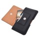 Black Universal Leather Magnetic Waist Card-slot Bag Case For Phone Under 6.3 Inch