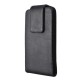 Black Universal PU Leather Magnetic Wallet  Waist Bag With Rotatable Clip For Phone Under 5.5 Inch