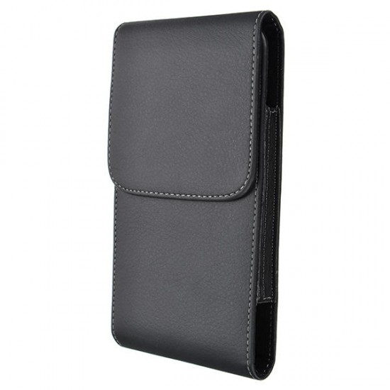 Black Universal PU Leather Magnetic Wallet Waist Bag With Clip For Phone From 5.7 to 6.3 Inch