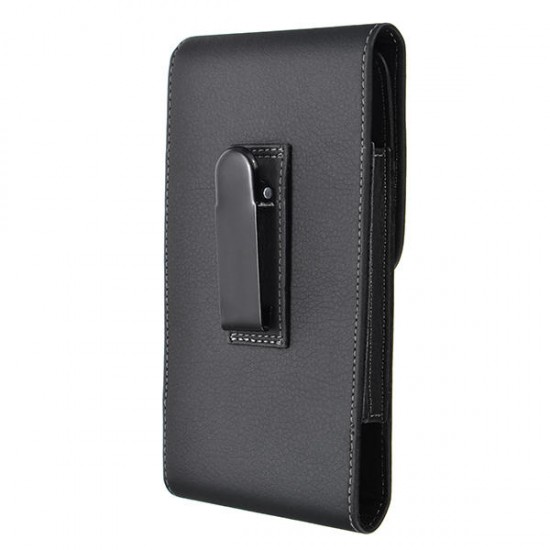 Black Universal PU Leather Magnetic Wallet Waist Bag With Clip For Phone From 5.7 to 6.3 Inch