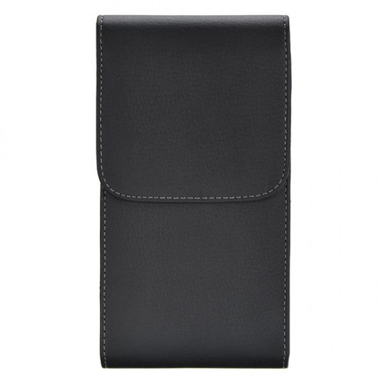 Black Universal PU Leather Magnetic Wallet Waist Bag With Clip For Phone From 5.7 to 6.3 Inch