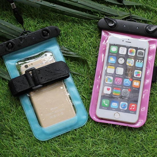 IPX8 Waterproof Cell Phone Sealed Bag Pouch with Arm Band for Phone Under 6 Inches Phone