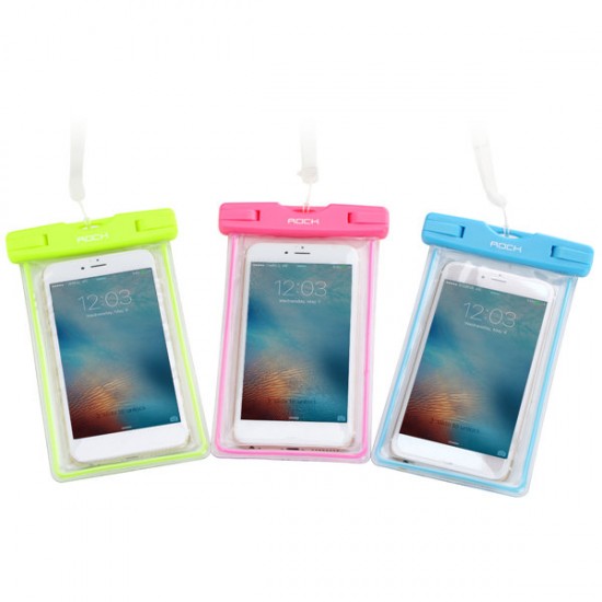 ROCK RST1001 Touch Screen Luminous IPX8 Waterproof Phone Bag for Phone Under 6-inch