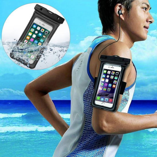 Universal Airbag Floating Waterproof Screen Touch Earphone Hole Arm Bag Phone Bag for Samsung Xiaomi