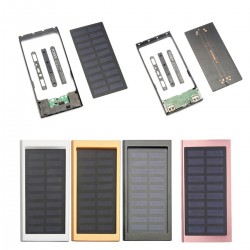 10000mAh Portable Solar Power Bank Dual USB Fast Charger DIY Case For Mobile Phone