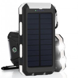 20000mAh DIY Power Bank Portable Solar Charger Case Compass Flashlight Dual USB Port for Cellphone
