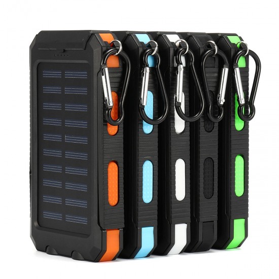 Bakeey 20000mAh Dual USB DIY Solar Power Bank Case Kit with LED Light Compass