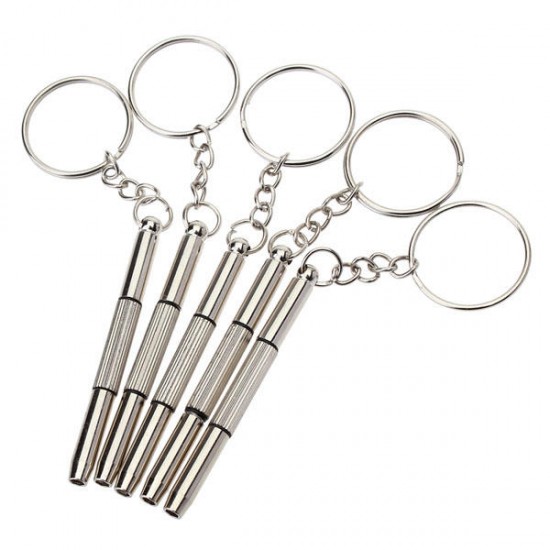5Pcs Multifunctional Mini Screwdrivers Keychain For Mobile Phone