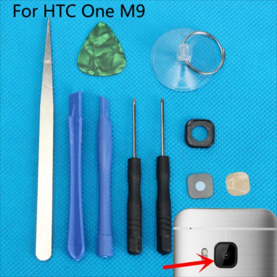 Back Camera Glass Lens Cover Frame Replacement+Tools For HTC One M9