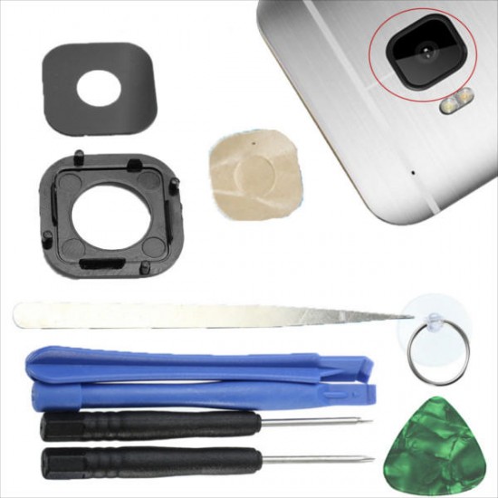 Back Camera Glass Lens Cover Frame Replacement+Tools For HTC One M9