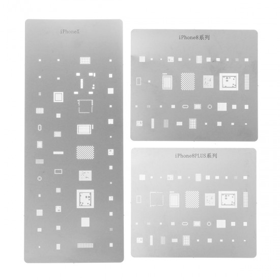 IC Repair BGA Rework Reballing Stencil Template Chip Tool for iPhone X/8/8 Plus