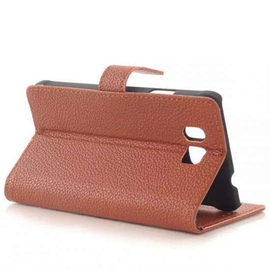 Flip Litchi Grain Leather Case Cover For Samsung Galaxy Alpha G8508S