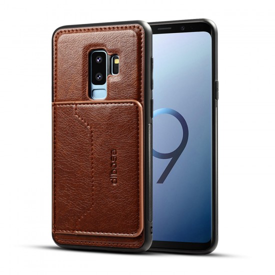2 in 1 PU Leather Card Slot Bracket Protective Case for Samsung Galaxy S9 Plus
