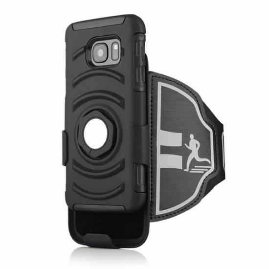 3 In 1 Armband Arm Bag Ring Bracket Magnetic Phone Case Cover for Samsung Galaxy S7 Edge G9350