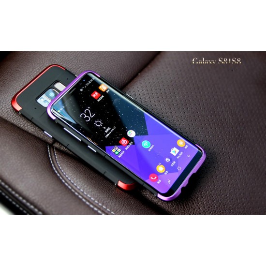 3 In 1 Metal Bumper Frame+Silicone Shell Case For Samsung Galaxy S8 5.8"