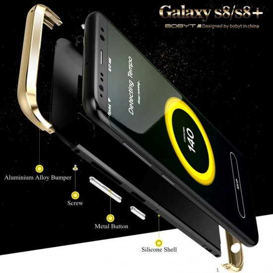 3 In 1 Metal Bumper Frame+Silicone Shell Case For Samsung S8 Plus 6.2"