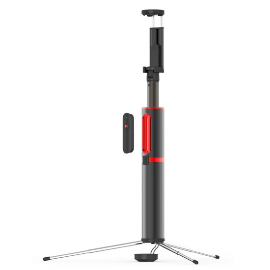 Bakeey All in One Hidden Design Aluminum Extendable Selfie Stick with Tripod Non Skid Monopod