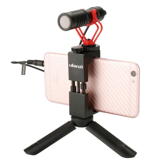 Ulanzi 1/4" Screw Mount Phone Holder Selfie Stick Tripod for Smartphone Action Camera