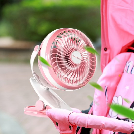 360º Clip On Portable Mini USB Baby Carriage Camping Outdoor Desktop Office Fan Cooler