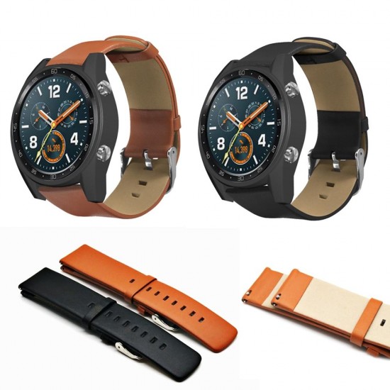 22mm Double Head Leather Strap Watch Band for Huawei Watch GT