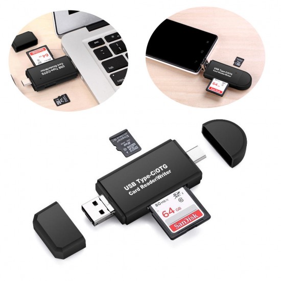 3 in 1 Multifunction Card Reader 480Mbps High Speed Type-c Micro Usb SD Tf Card OTG Card Reader