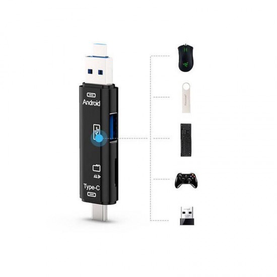 3 in 1 Multifunctional USB 2.0 Micro USB Type-C OTG TF Card Reader for Xiaomi Mobile Phone Tablet PC
