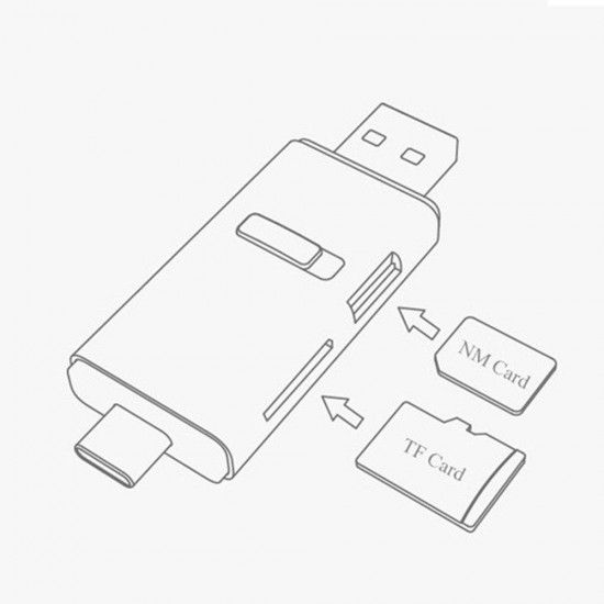Original Huawei Type-c OTG USB 3.1 Gen 1 TF Memory Card NM Card Reader for Mobile Phone Tablet PC