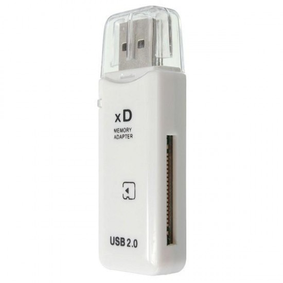 USB 2.0 High Speed xD Memory Card Reader Adapter White for Olympus Fuji xD Pictu