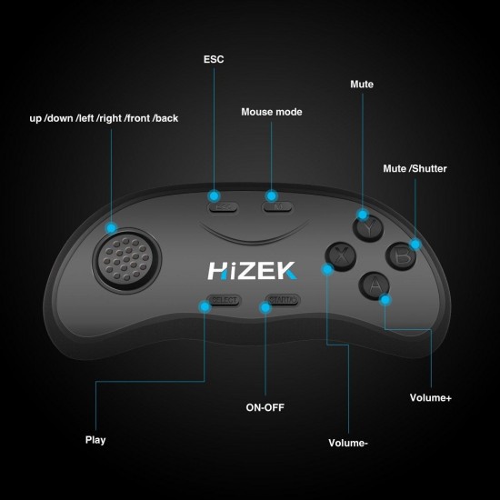 Hizek HZ-RC2 bluetooth Remote Controller Wireless Gamepads Mouse Music Player For iOS Android PC