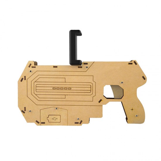 DIY Wooden 3D Reality AR Games Bluetooth Toy Gun with Cell Phone Stand Holder for iPhone 7 Samsung