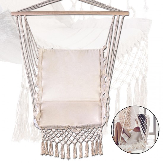 100x55cm Deluxe Hanging Hammock Swing Garden Outdoor Hanging Chair with Wooden Stretcher 100x55cm Deluxe Hanging Hammock Swing Garden Outdoor Hanging Chair with Wooden Stretcher